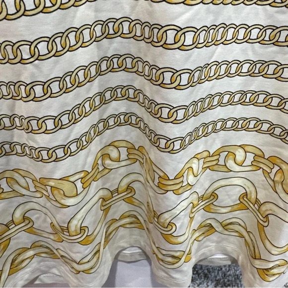 J McLaughlin White and Gold Chain Print Top - Picture 4 of 7